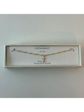 Cynthia Rowley Gold Plated Sterling Silver Cross Bracelet
